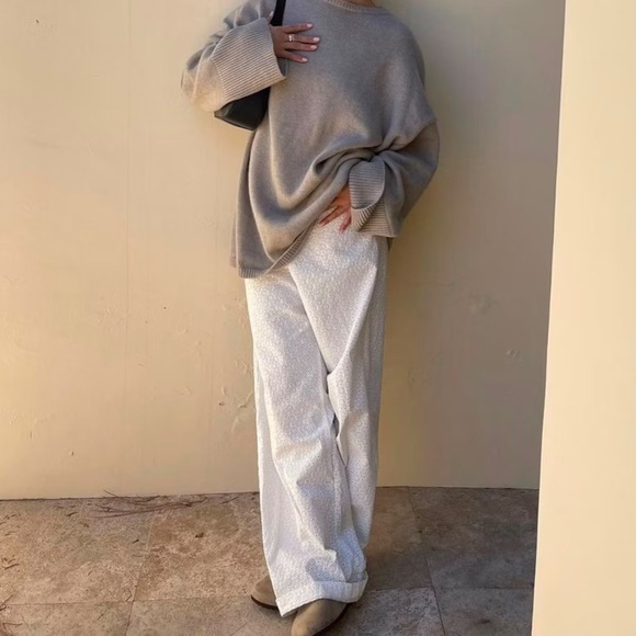 Djerf Avenue Pants - Djerf Avenue Broderie Pants White